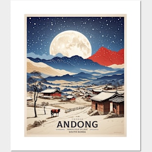 Andong South Korea Travel Tourism Retro Vintage Posters and Art